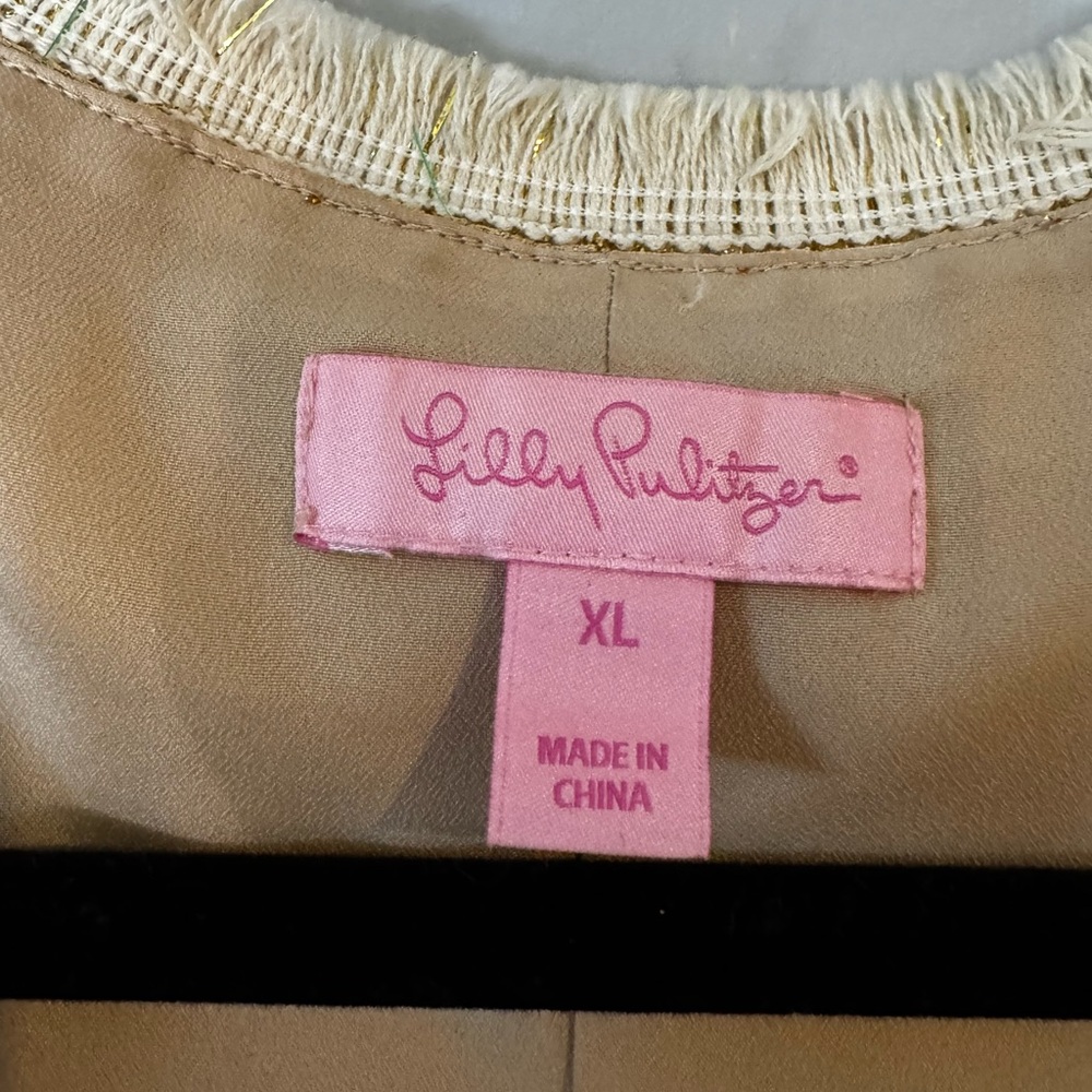 Lilly Pulitzer Gold Metallic Dress XL - Picture 2 of 5